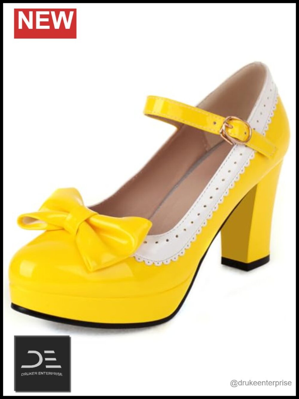 Kawaii Lolita Platform Block Heels Mary Jane Pumps Bow Buckle Round Toe Party